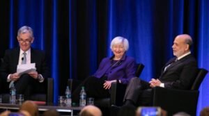 Federal Reserve Chair Jerome Powell, And Former Fed Chairs Bernanke And Yellen Speak At Economic Conference In Atlanta