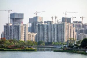 Skyscrapers under construction in Guangzhou, China